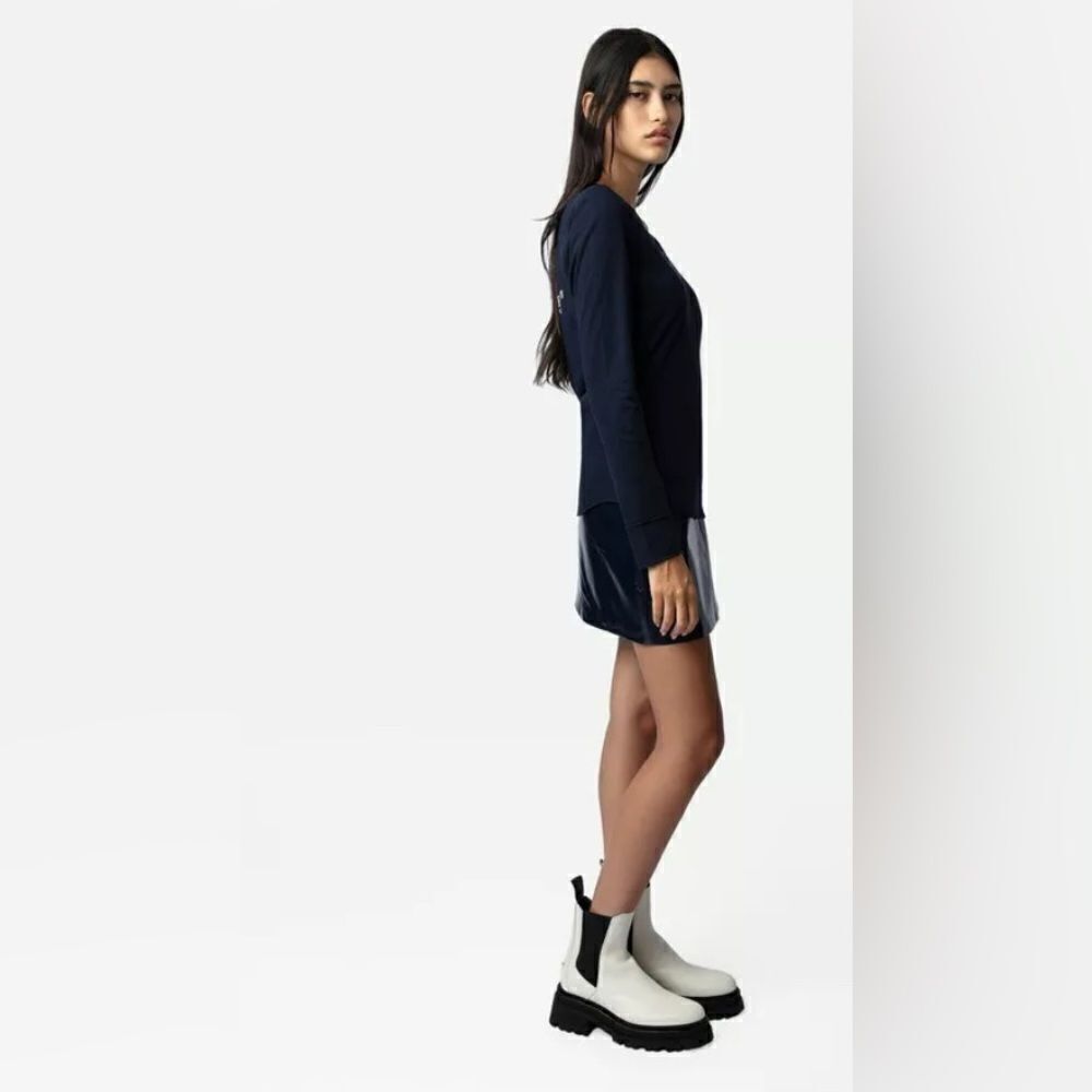 Zadig & Voltaire boots Semy Chelsea Ride platform combat Boot cream New 38/7 - Picture 17 of 17